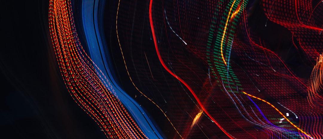 Abstract image of colorful light trails.